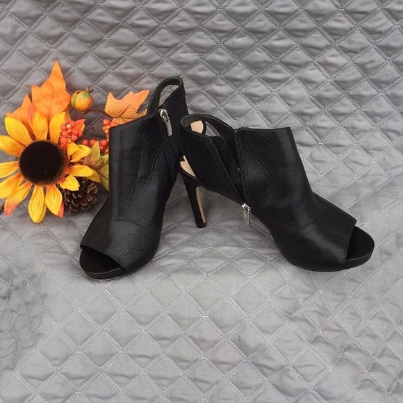 Via Spiga Leather Booties | Black - Picture 1 of 6